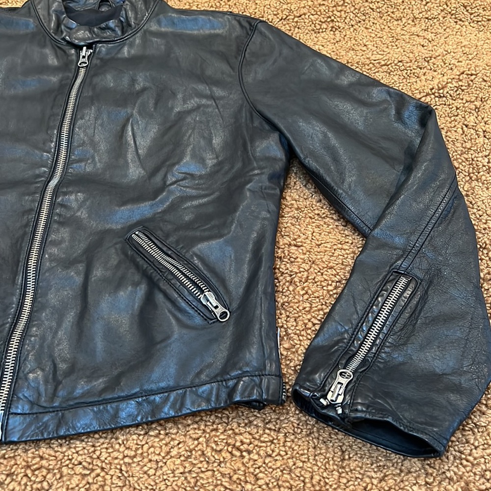 Earl Jean Leather Cafe Style Moto Jacket - Picture 2 of 14